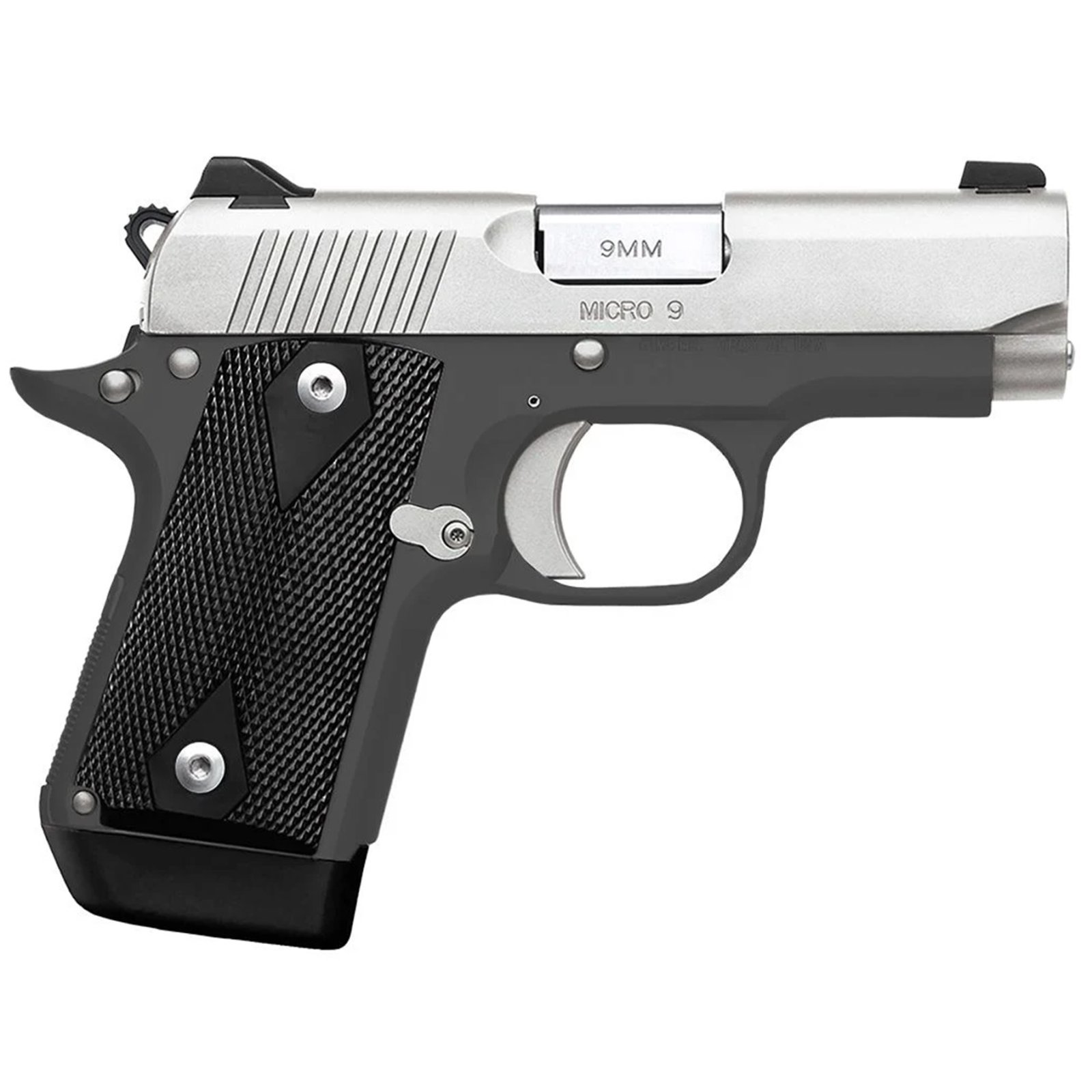 Kimber Micro 9 Cinder 9mm 3.15" Aluminum KimPro II Gray Frame; Stainless Steel KimPro II Slide; White Dot Sights Black Rubber Grip - Kimber Manufacturing, Inc. - 9mm