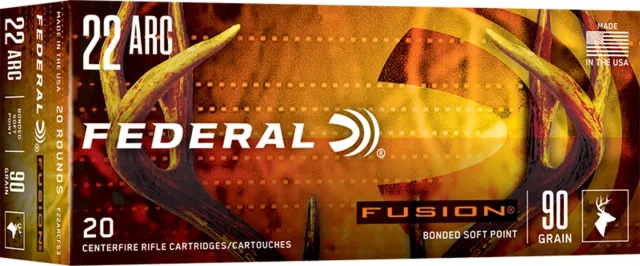 Federal Fusion 22 ARC 90 Grain Bonded Soft Point 20 Rounds