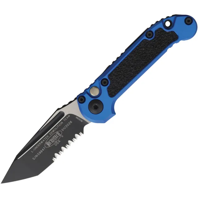 Microtech LUDT G3 3.5 In TNT PS Black Blue ALU Handle
