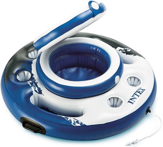 INTEX Mega Chill Floating Cooler 35in Dia Built-In Cooler & 5 Cup Holders