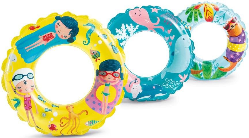 Buy Intex 59242EP Transparent Swim Ring 24in Ages 6-10 Assorted Colors online