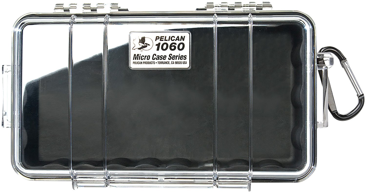 Pelican 1060-025-100 Micro Case Black/Clear Hard 9" x 5.56" x 2.62" - PELICAN - MICRO CASE