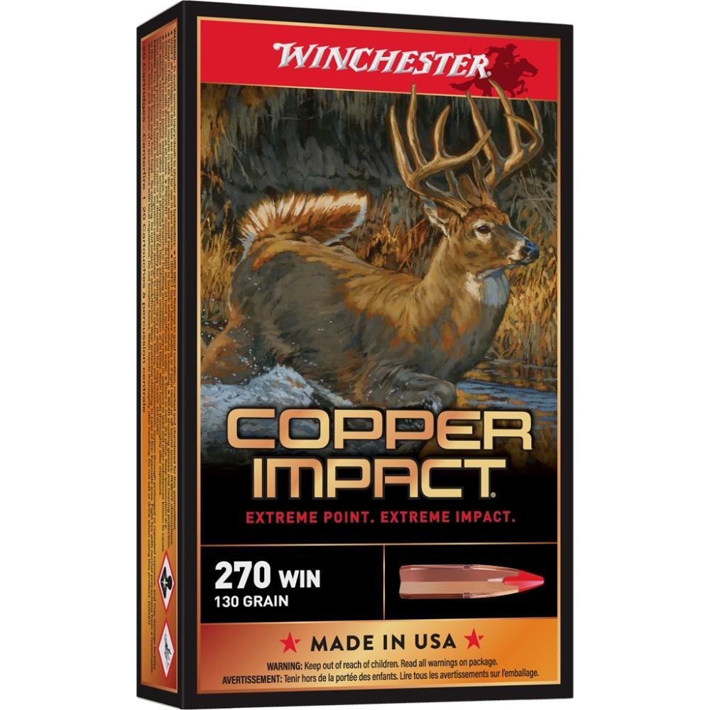 Winchester Ammo X270CLF Copper Impact 270Win 130gr Extreme Point Lead... - Winchester - COPPER EXTREME POINT LEAD-FREE