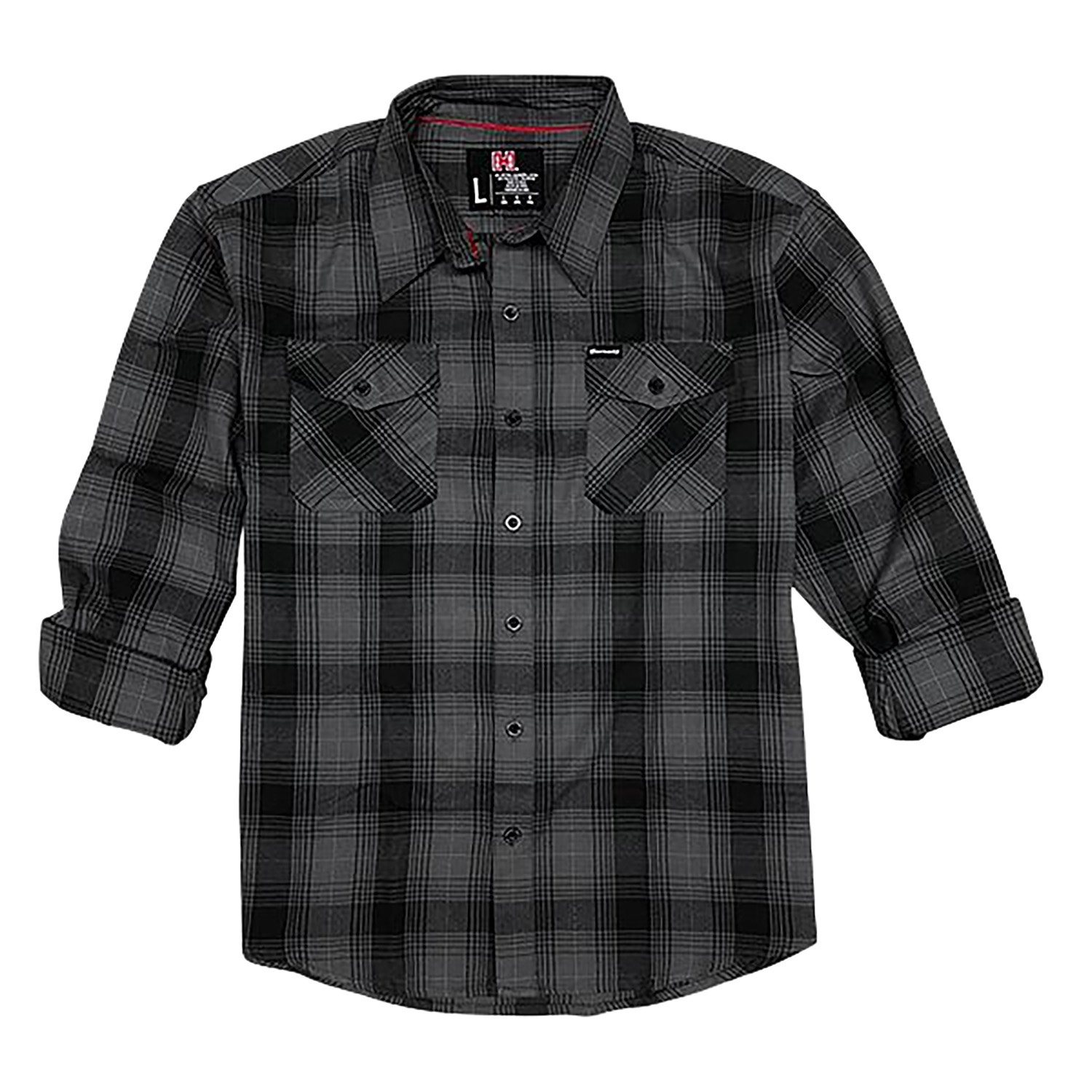 Hornady 32225 Flannel Shirt 2XL Gray/Black Cotton/Polyester Relaxed Fit - HDESIGN - RELAXED FIT