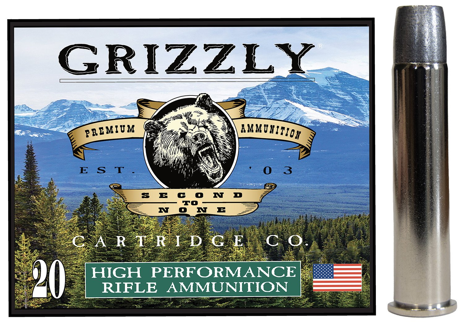 Grizzly GC45/70+P4 45-70Gov+P 405gr Bonded Flat Point Ammo 20/Box