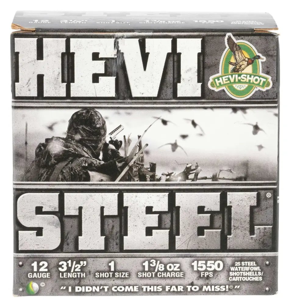 12 Ga Steel-1 1-3/8 oz 3-1/2" 25 Rds Hevi-Shot-Environ Metal Shotgun Ammo - HEVI Shot - 12 Gauge