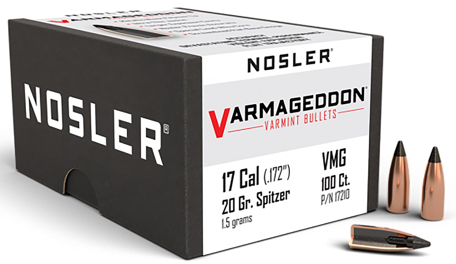 Nosler Varmageddon 17210 17 Caliber 20 Grain Tipped 100 Count Box