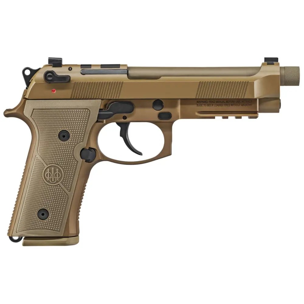 Beretta M9A4 9mm Luger 5.10" Threaded Barrel 18+1, FDE Cerakote Polymer Frame, Steel Optic Cut Slide, Polymer Grip - Beretta - 9mm