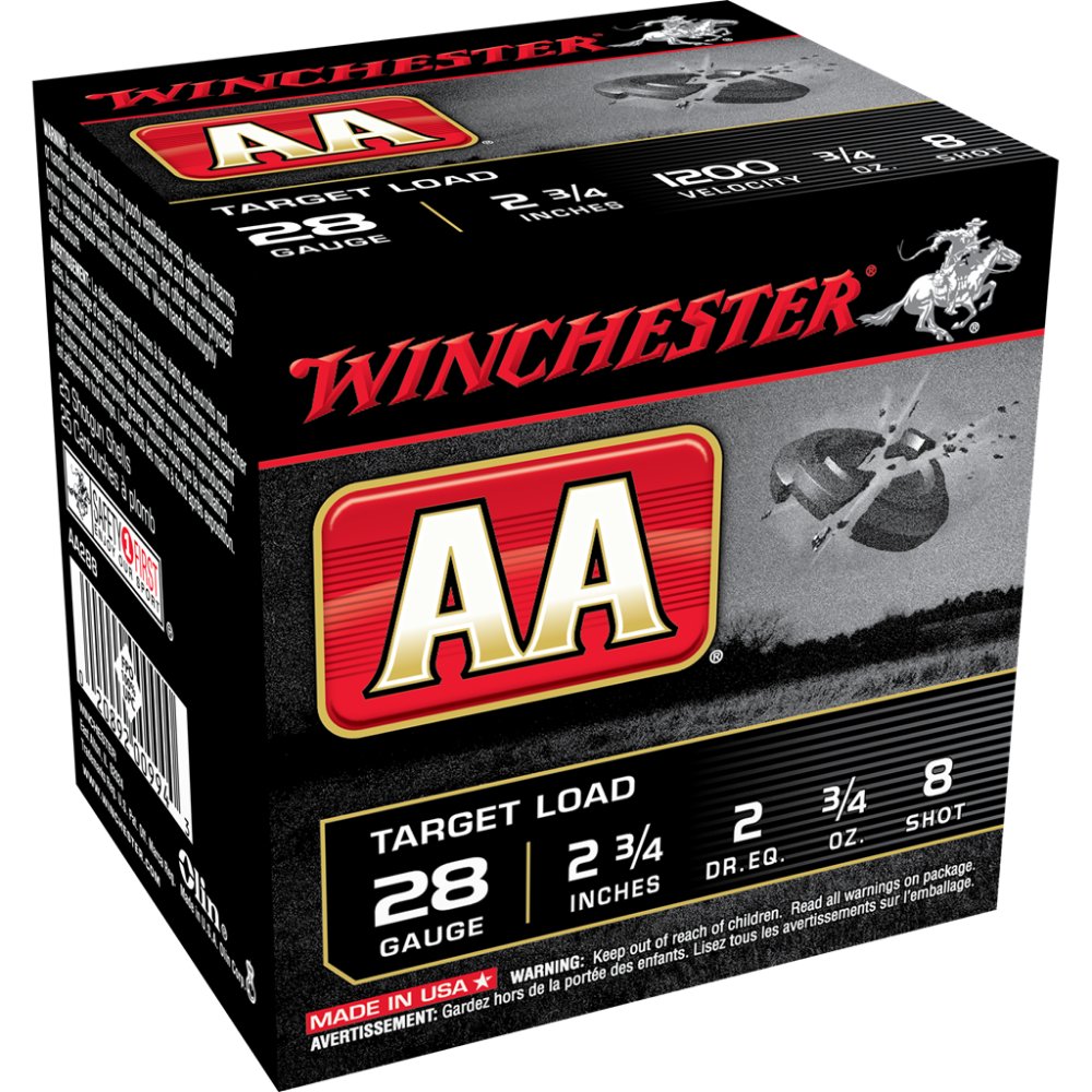 Winchester Ammo AA Target 28 Gauge 2.75" 3/4 oz 1200 fps 8 Shot 25 Bx/10 Cs - Winchester - LEAD