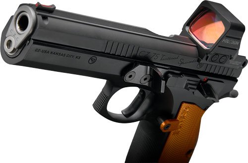CZ CUSTOM TS ORANGE CUSTOM 9MM 5.2" 19RD BLACK HOLOSUN