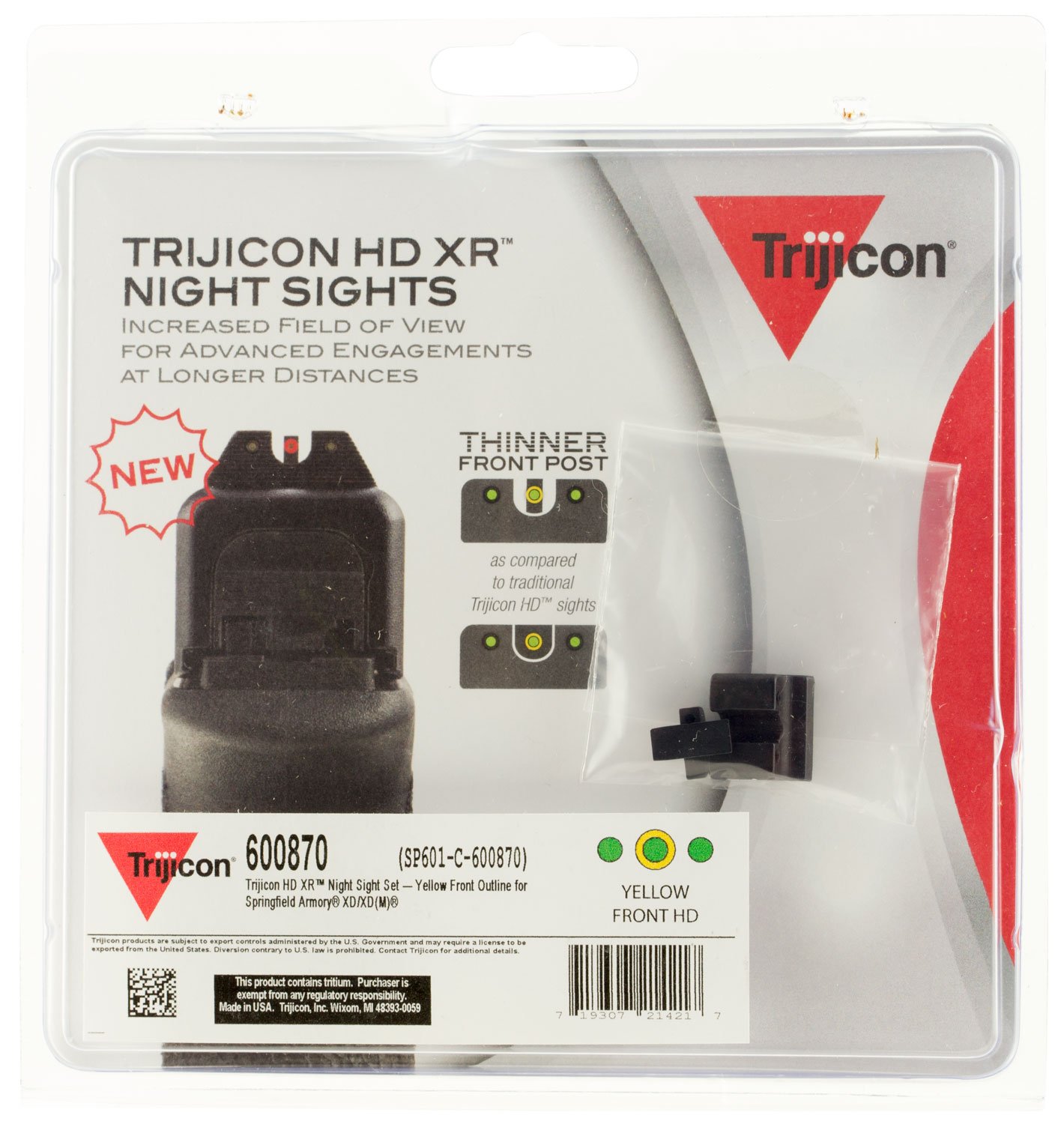 Buy Trijicon 600870 HD XR Night Sights Green/Tritium Yellow Outline Front... online
