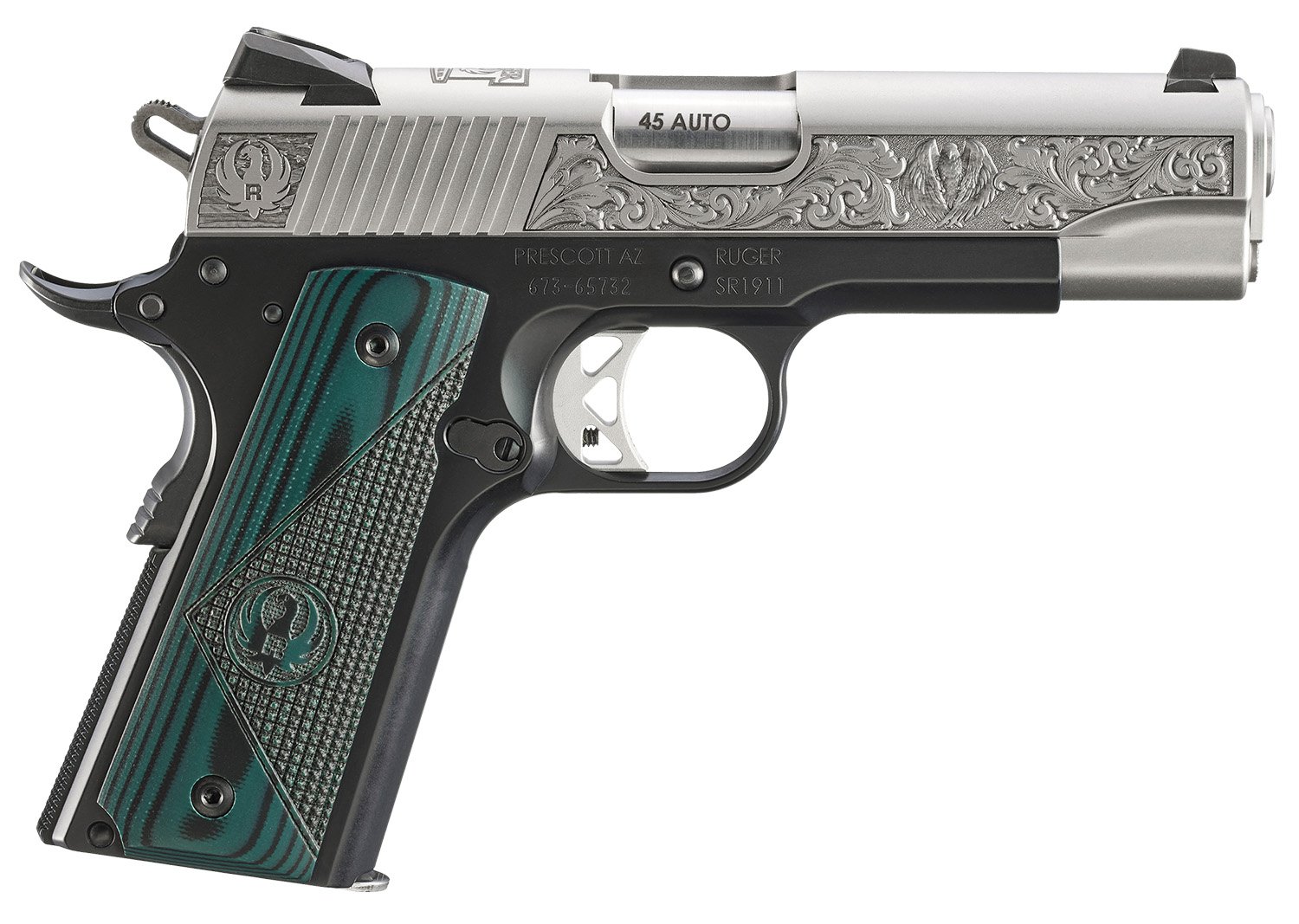 Ruger 16704 SR1911 Comm 45ACP SS Slide, G10 Grips, Novak Sights, 7rd Mags - Ruger - 45 ACP