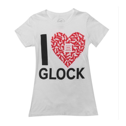 Glock I Love T-Shirt White XL 100% Cotton AP95140