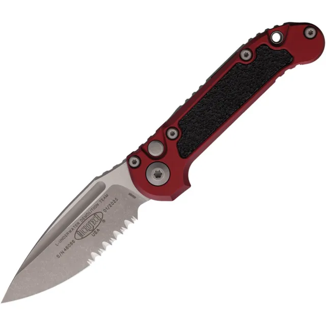 Microtech LUDT G3 3.5 In Part Serrate Apocalyptic Merlot Alu Handle