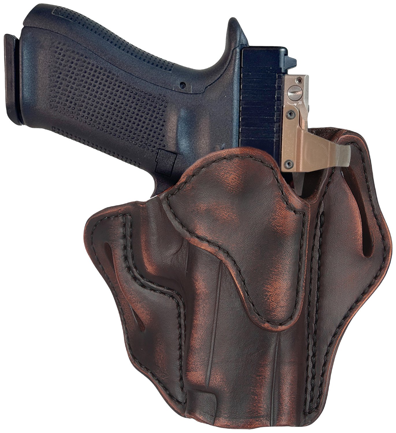 1791 Gunleather ORBH23VTGR Optic Ready OWB Holster Vintage Leather - 1791 Gunleather - VINTAGE