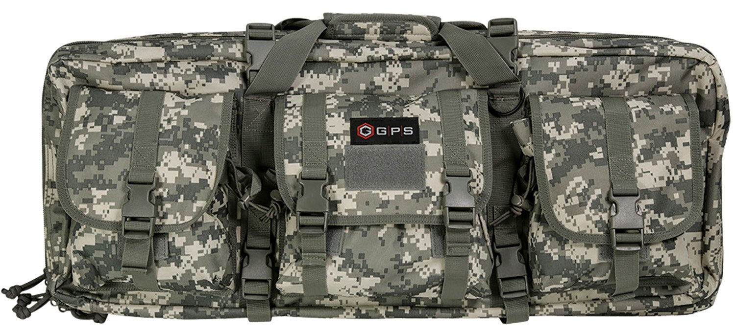 GPS DRC28ACU Double Rifle Case A-TACS AU 600D Polyester Lockable Zippers - GPS
