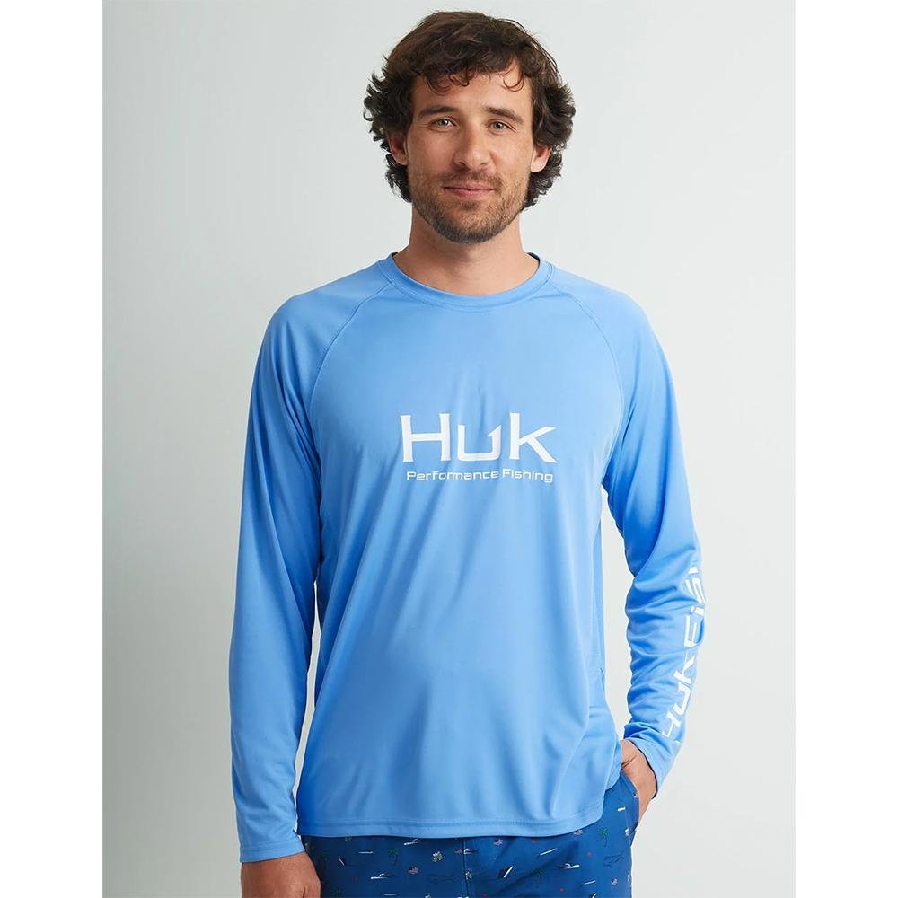 Huk Vented Pursuit Long Sleeve Shirt Marolina Blue L - Marolina DBA HUK