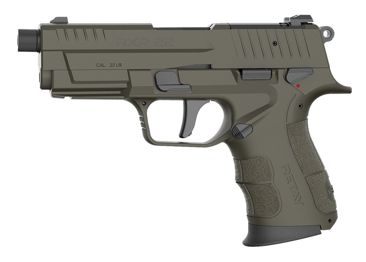 Retay RXP22 Handgun .22 LR 13rd Magazines(2) 4 Threaded Barrel OD Green Frame/Slide