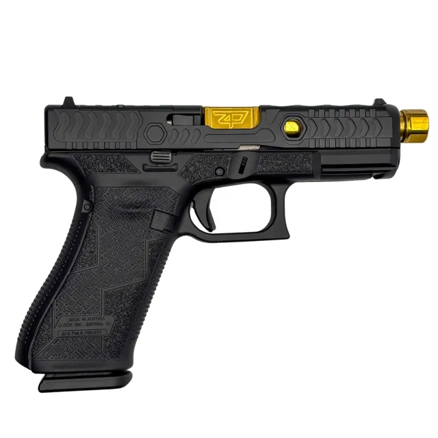 Buy SHARK COAST CUSTOMS GLOCK 45V C4 Kavorka 9mm 17Rd Gold Threaded Barrel online