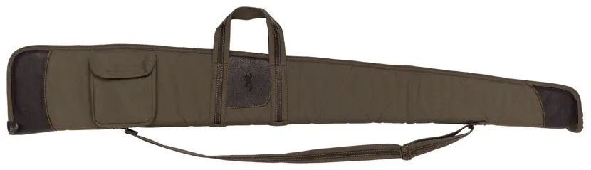 Browning Laredo 52in Shotgun Case Olive Canvas Embossed Leather - Browning - OLIVE WITH BROWN ACCENTS