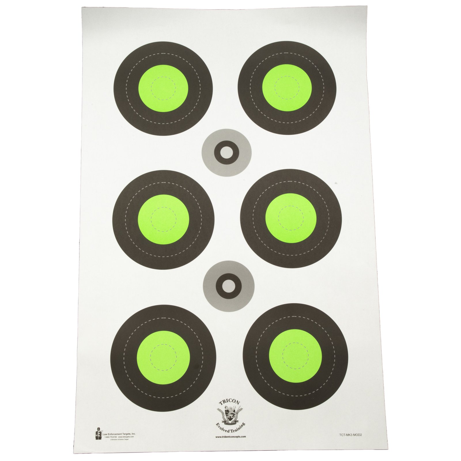 Buy Trident TCT-MK3-MOD2-100 Fluorescent Green Bull's-Eye Targets, 100/Box online