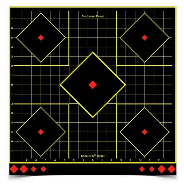 Birchwood Casey Shoot-N-C Sight-In Self-Adhesive Paper Multi Color 5-Diamond 5 Pack - Birchwood Casey - 17.75"