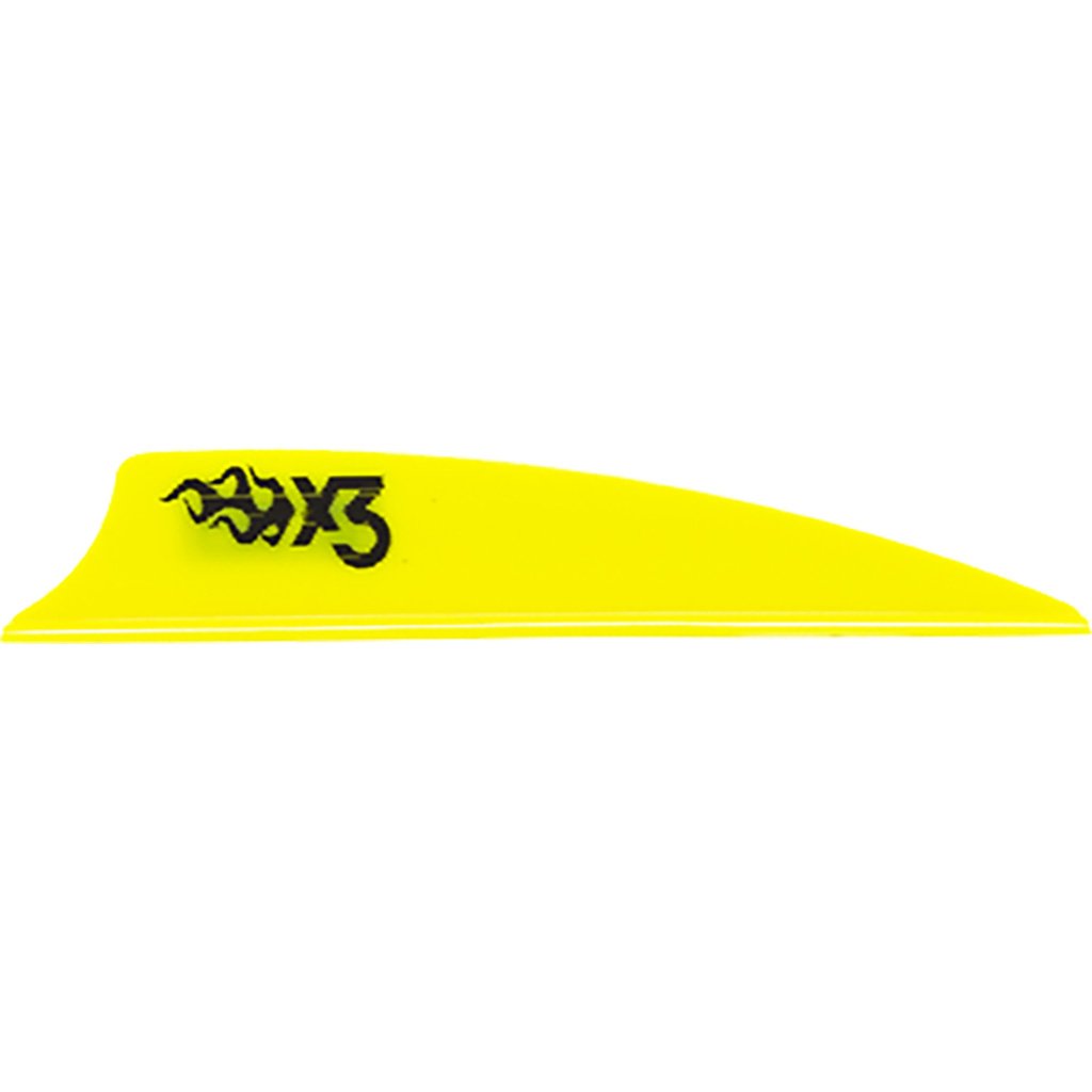 Bohning X3 Vanes Neon Yellow 2.25 in. 100 pk. Archery Vanes Shield Cut Ultra-Stiff Lower Profile Design - Bohning