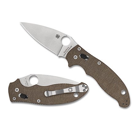 Spyderco C101MPCW2 Manix 2 Brown Canvas Micarta CPM CRU-WEAR Knife - Spyderco