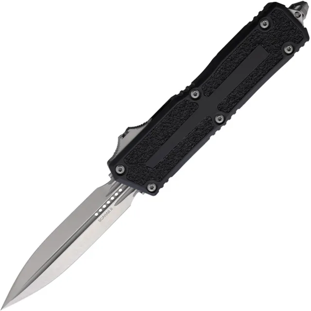Microtech Scarab II G3 3.97 In D/E Stonewash Black Alu Handle