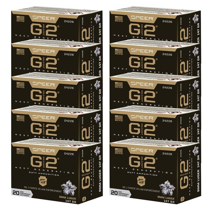 Speer 9MM Luger 147GR Gold Dot Hollow Point 200/Case