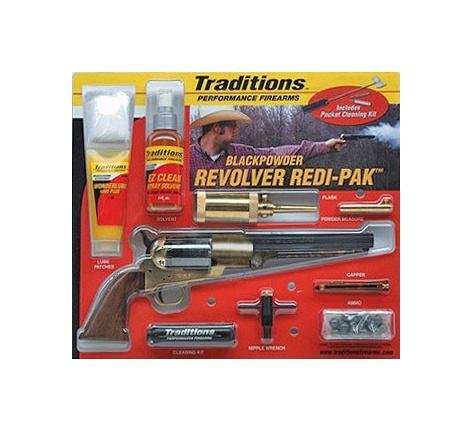 Traditions 1858 Army Redi-Pak Walnut-Brass .44 cal 8 in. Blued-040589003016