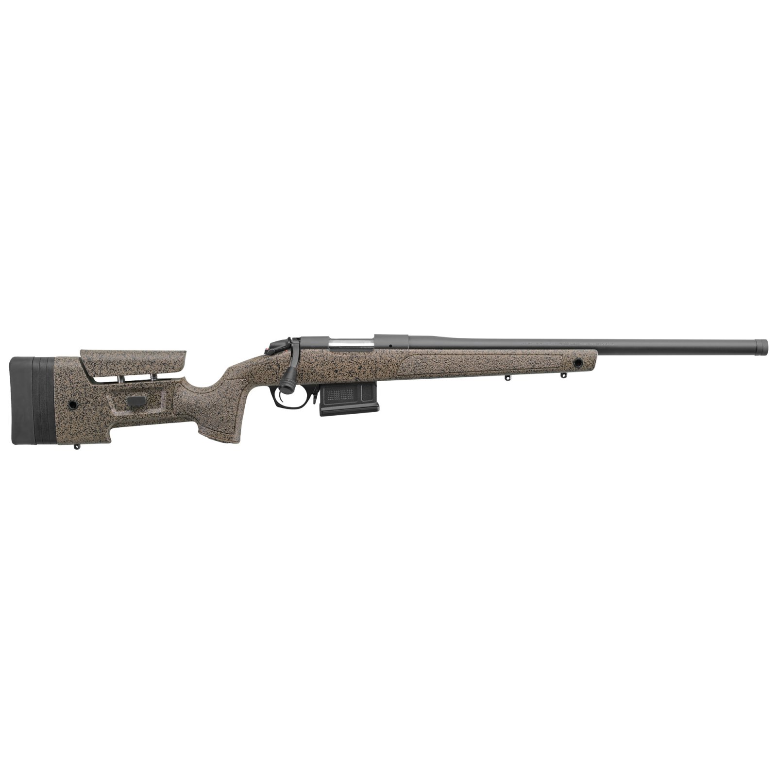 Bergara B14S359C B-14 HMR 6.5 PRC 3+1 24" Threaded Barrel Graphite Black Cerakote Black Speckled Brown Stock - Bergara - 6.5 PRC