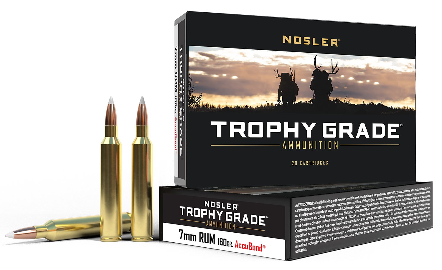 Nosler 60048 7mm Remington Ultra Magnum 160 gr AccuBond 20 Rounds - Nosler - NOSLER SPITZER PARTITION