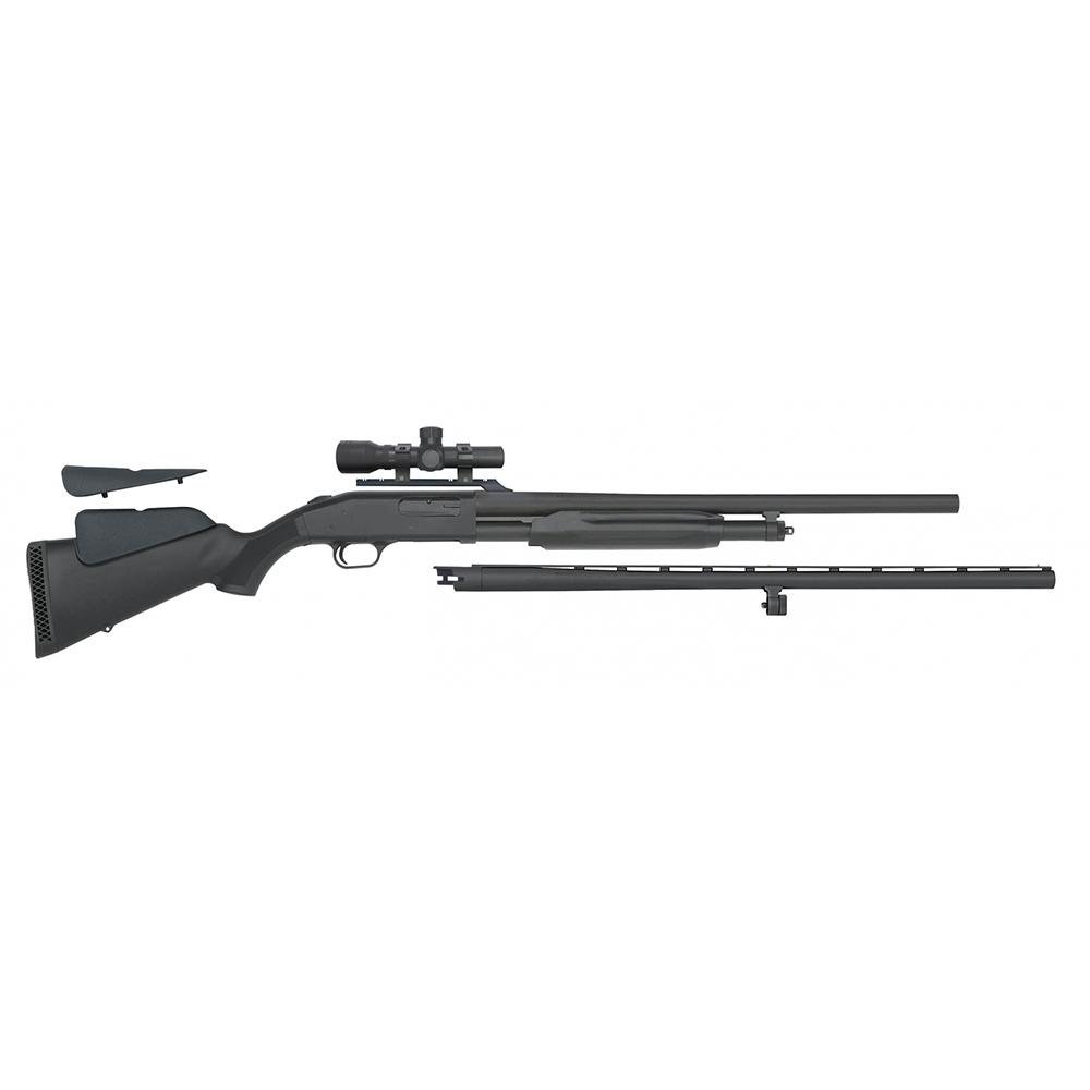 Mossberg 54047 500 Field/Deer Pump 20 Gauge 5+1 3" 26" Vent Rib/24" Slugster Barrels, Matte Blued Metal Finish, Synthetic Dual Comb Stock, Accu-Set Chokes & Dead Ringer 2.5x20mm Scope - Mossberg - 20 Gauge