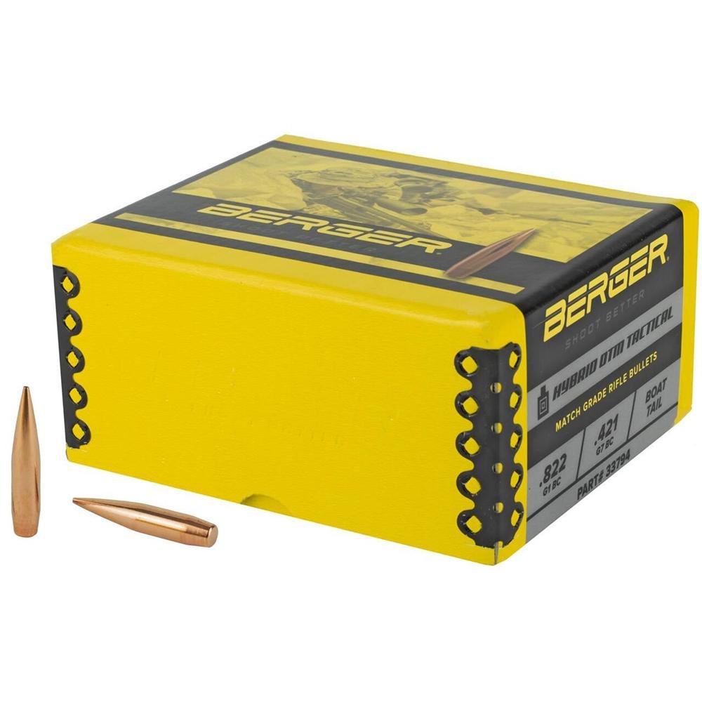 Berger 33794 .338 Cal 300 Grain Hybrid OTM Tactical Bullets, 250 Ct - Berger Bullets - 338 CALIBER