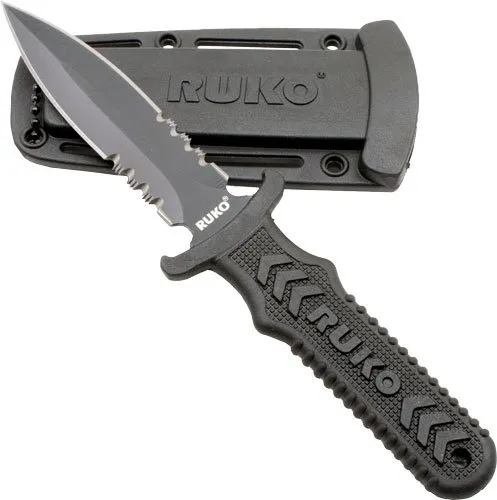 Buy RUKO FIXED BLADE BOOT KNIFE 4" SPEAR SERRATED online