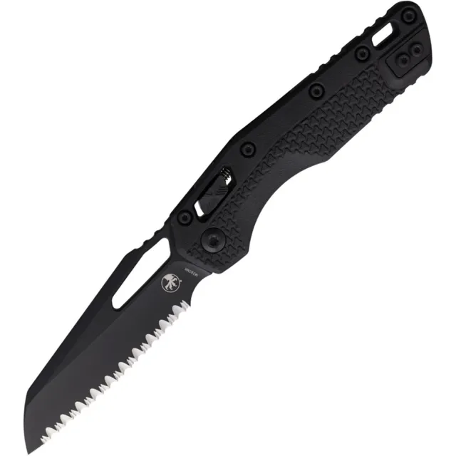 Microtech MSI 210T-3TPM 3.88 In Wharncliffe Full Serrated Ram-Lok Black