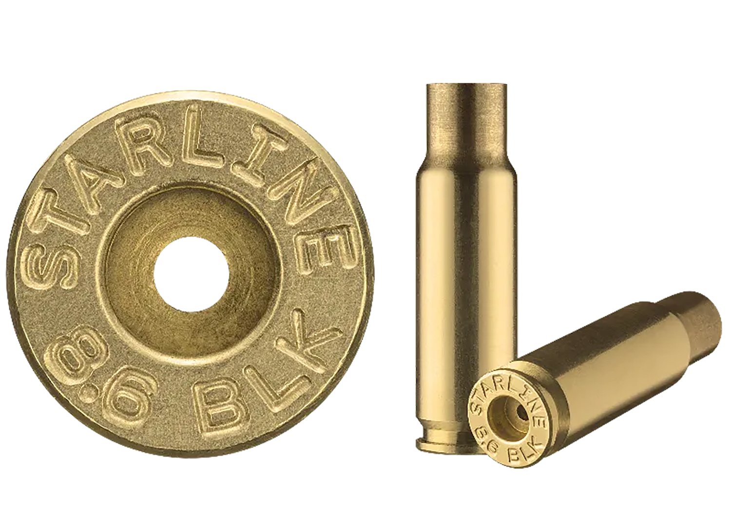 STAR 8.6 Blackout Unprimed Brass Cases Rifle Reloading 50ct - STAR - BRASS
