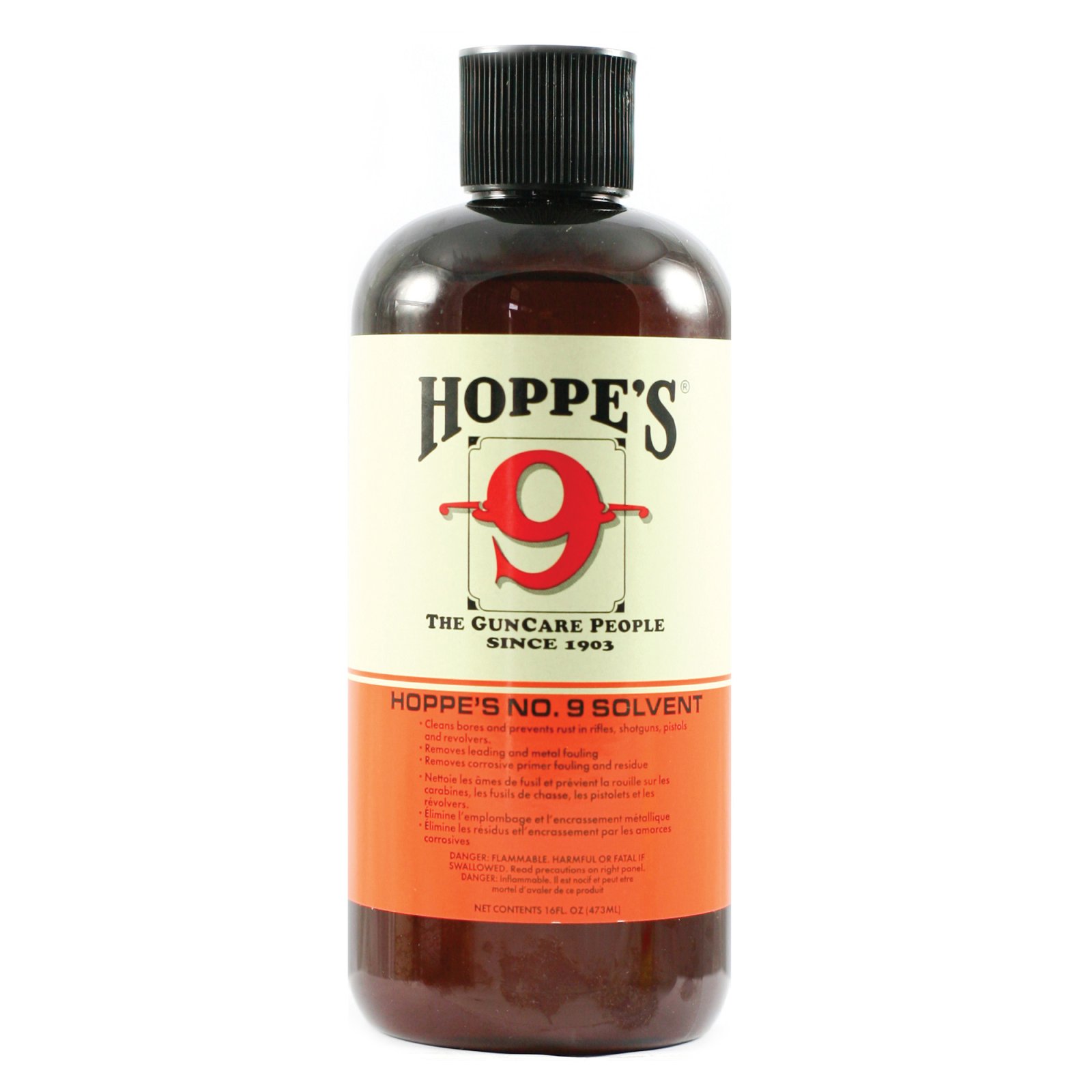 Hoppe's 916 No. 9 Bore Cleaner Removes Carbon, Powder & Lead Fouling Child Proof Cap 1 Pint (16 OZ) Bottle 10 Per Pack
