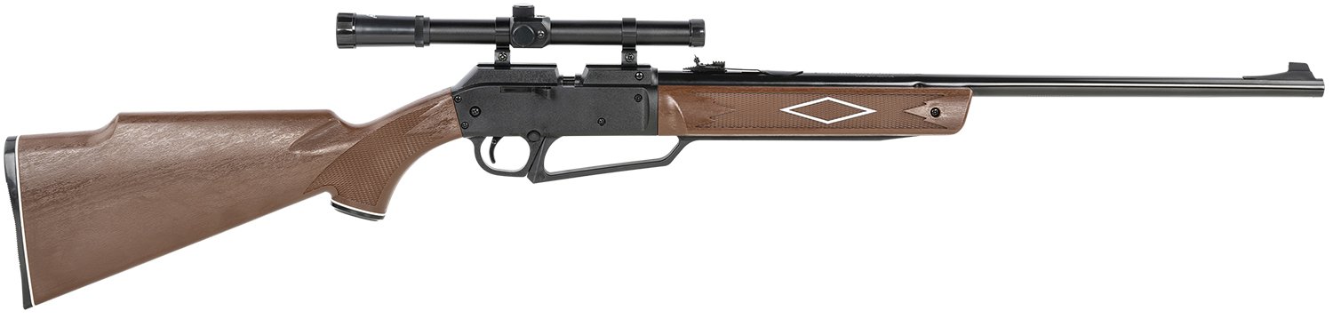 Multi-pump pneumatic rifle with woodgrain stock. Shoots .177 pellets and BBs. Speed: 800 fps. - Daisy Manufacturing Co., Inc. - MULTI-PUMP PNEUMATIC