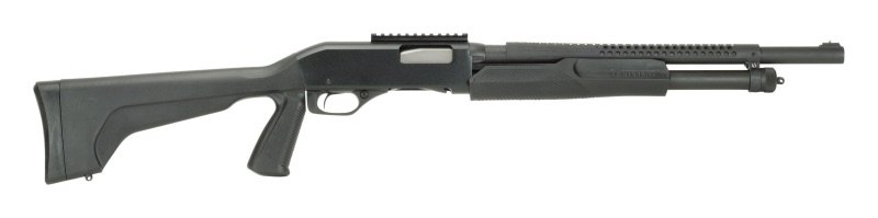 Stevens 320 Security Pump Action Shotgun 12 Gauge 18.5" Barrel 5 Rounds 3" Chamber Pistol Grip Stock Heat Shield Black - SAVAGE ARMS - 12 Gauge