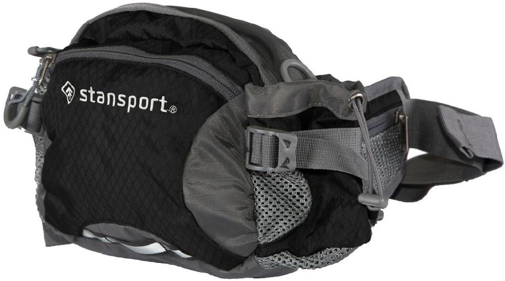 S/SPORT 1058-20 Black Convertible Waist Pack Shoulder Strap Bottle Pocket