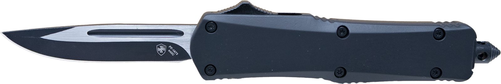 Templar OTF Small 2.75" Drop Point Plain Edge Knife - Black Rubber Handle - Templar Knife