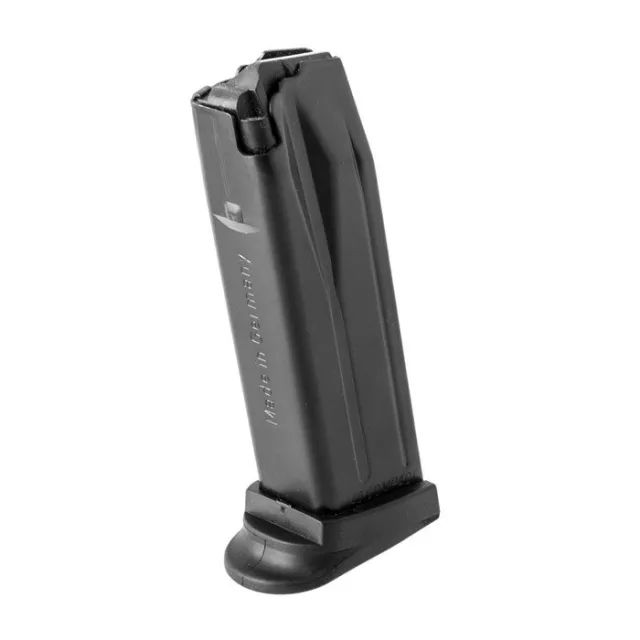 HK P2000/USP40 Compact 40 S&W 12rd Magazine, Black Steel & Polymer, Extended Floor Plate, 217439S - Heckler & Koch - 40 S&W