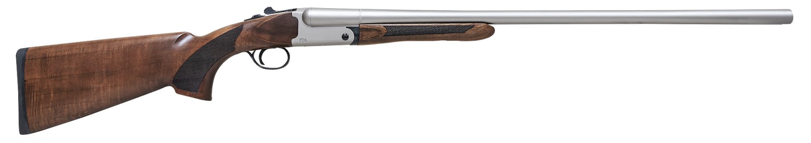 Pointer FT6 Side-by-Side 12GA Shotgun, 28-Inch Nickel Barrel, Turkish Walnut Stock, Checkered Grip & Forend, 5 Chokes, Barrel Selector, Extractors