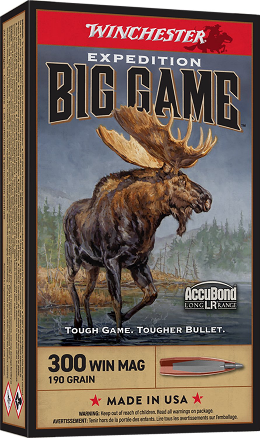 Winchester Ammo S300LR Expedition Big Game Long Range 300 Win Mag 190 gr Nosler AccuBond Long-Range 20 Per Box/10 Cs