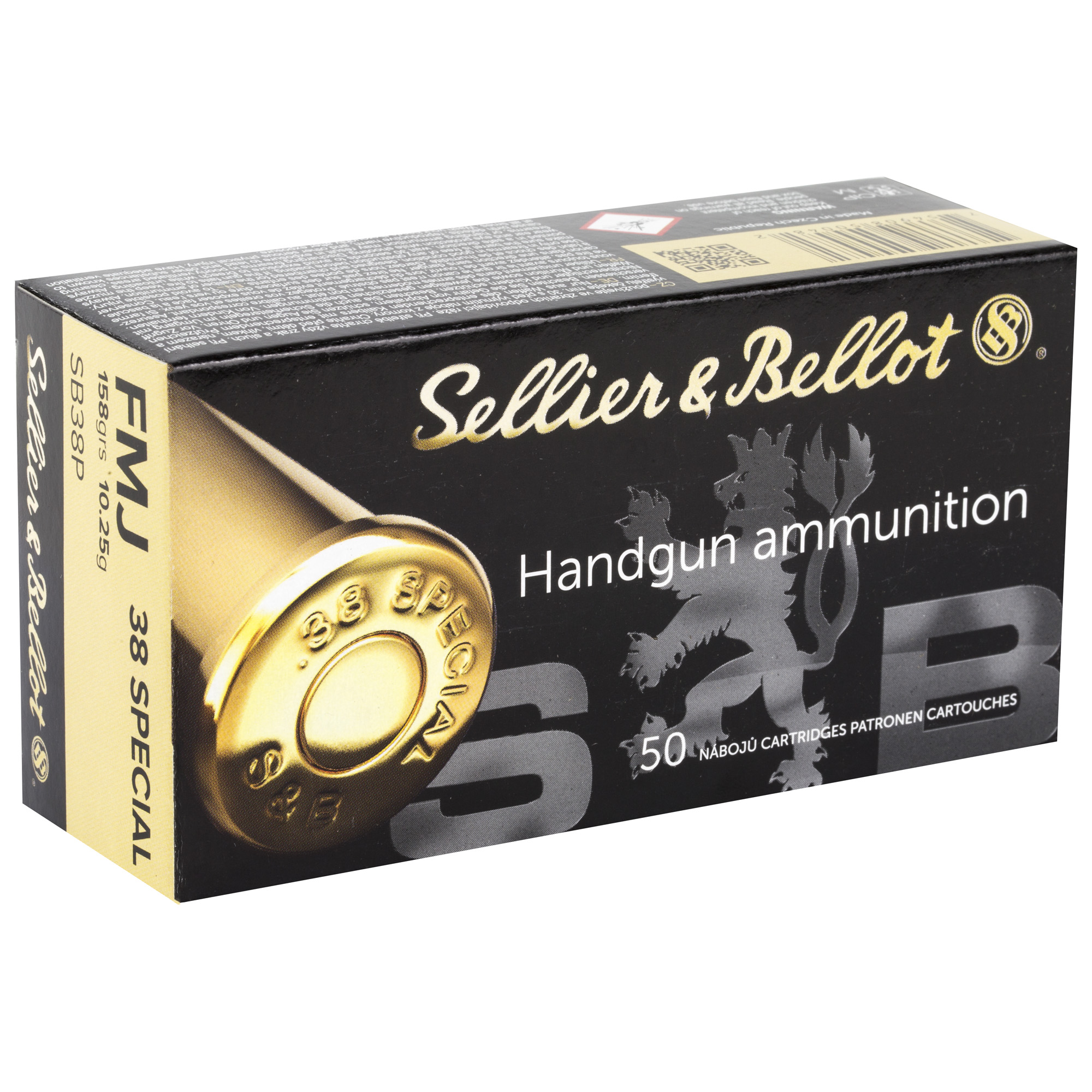 Sellier & Bellot SB38P .38 Special 158 Grain FMJ 1000 Rounds
