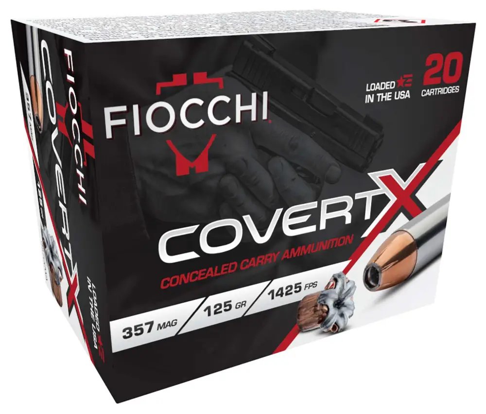 Fiocchi 357CCWA CovertX 357 Mag 125gr JHP Pistol Ammo 20 Rounds - Fiocchi - JACKETED HOLLOW POINT
