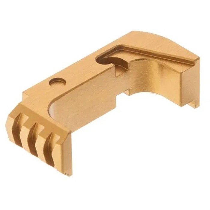 Tyrant CNC EXTENDED MAGAZINE RELEASE FOR GLOCK 43X/48 STEEL/GOLD