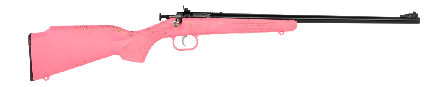 Buy Keystone Crickett Rifle 22 LR 16.1 in. Blued/Pink w/Gold Web online